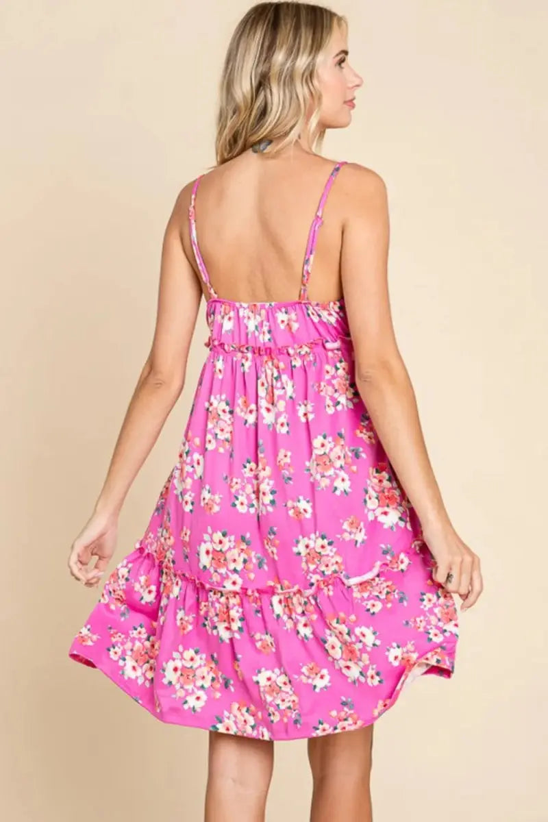 Culture Code Full Size Floral Ruffled Cami Dress for Women - Love Salve